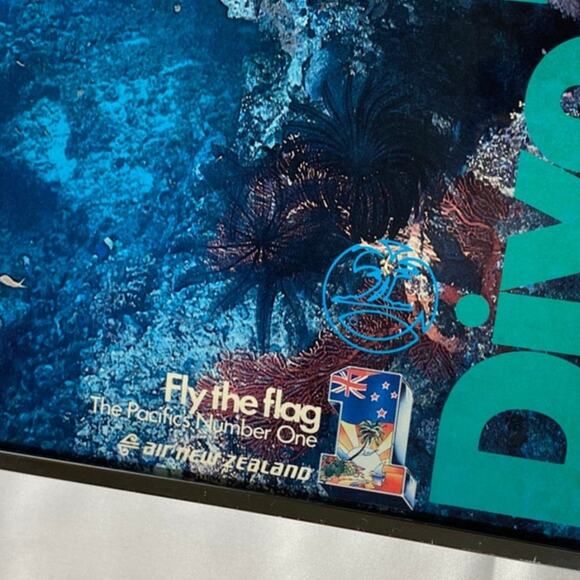 Taveuni FIJI Island TRAVEL POSTER DIVE Garden Isle Air New Zealand Found Objects - Picture 3 of 10